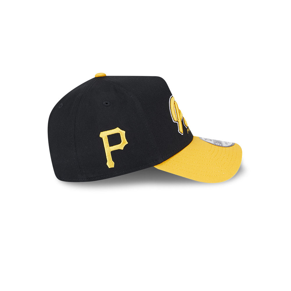 Pittsburgh Pirates Hat - Script 2-Tone Official Team Colour 9Forty A-Frame MLB Snapback Cap - New Era